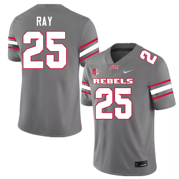 Men #25 Rogerick Ray UNLV Rebels College Football Jerseys Stitched-Grey